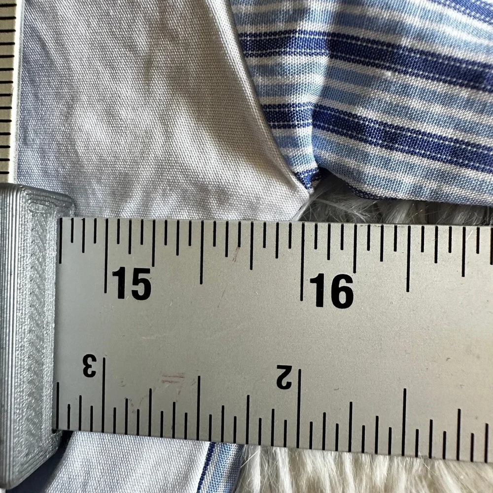 Zara Kids Button Down Shirt Blue/White Striped 3/4‎ Sleeve Classic Cotton NWT